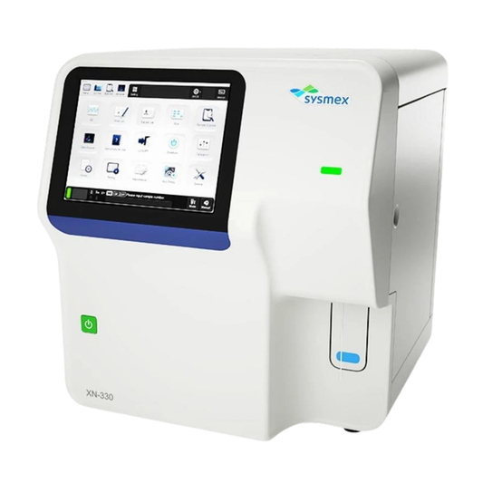 Sysmex XN-330 automated hematology analyzer for high-throughput complete blood count testing
Sysmex XN-330,
automated hematology analyzer,
CBC analyzer,
clinical blood analyzer,