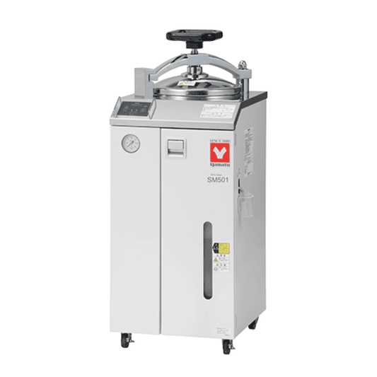 Yamato SM Series laboratory steam sterilizer with integrated dryer for lab instrument sterilization
Yamato SM Series,
laboratory steam sterilizer,
autoclave with dryer,