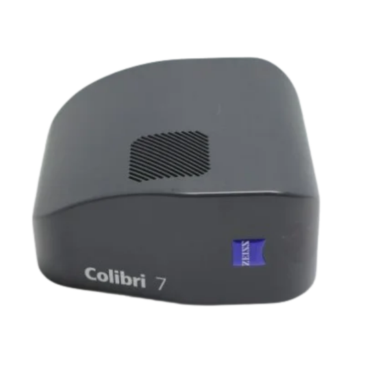 ZEISS Colibri 7 solid state LED light source for fluorescence microscopy.
ZEISS Colibri 7,
Colibri 7 solid state,
Colibri 7,
Zeiss Colibri lighting module,